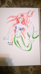 Mermaid for monster drawing club